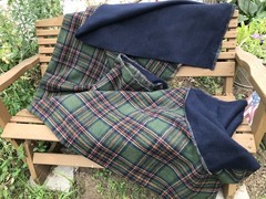 3 Yd +7 in. Wool Fabric Heavy Double Face Navy/Green Plaid 62” W Pendleton Style