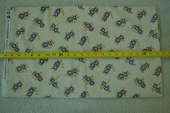 By 1/2 Yd”, Purple & Gold Floral on Tan Quilt Cotton, Connecting Threads, M5325