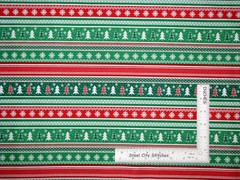 Christmas Snowflake Tree Stripe Fabric 2 Pcs 12″X44″ & 13″X44″ Cotton Benartex