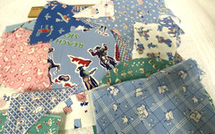 Cotton Quilt Fabric Scrap Small Pieces Lot Novelty Juvenile Prints Train Duck