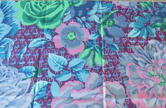 KAFFE FASSETT CABBAGE & ROSE WOOD BLUE GP38 1/2 yard purple background original
