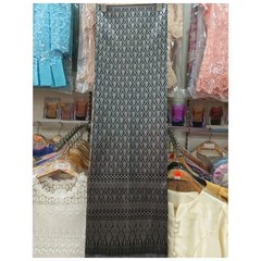 Black Thai Silk Fabric Brocade Traditional Pattern Ideal for Dress & Skirts