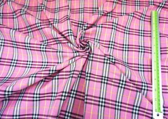 PINK PLAID TARTAN COTTON BLEND WOVEN FABRIC GR8 FOR KILT SKIRT DRAPE DRESS