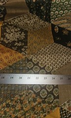 Vintage 1970s Kleinfab Cheater Quilt Fabric 8.5 Yards Brown Orange Patchwork US