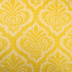 Yellow & White Sateen/Twill Weave Damask Cotton/Rayon Blend Fabric | 1.8 yds.