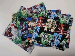 Lot of 15 Avengers Marvel Quilt Blocks 8.5″ Cotton Fabric Squares 5 Designs