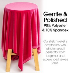 Fuchsia Stretch Velvet Fabric – 60″ Wide – Polyester Spandex – by the Yard
