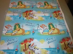 Frozen, Olaf “Crazy For Summer” Cotton fabric 15 INCHES WIDE and 34 inches long
