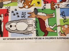1.5 Yds (55″ x 43″ W) Dog Sewing Fabric – Good Dog – Fetch – Sit – Bark – Woof
