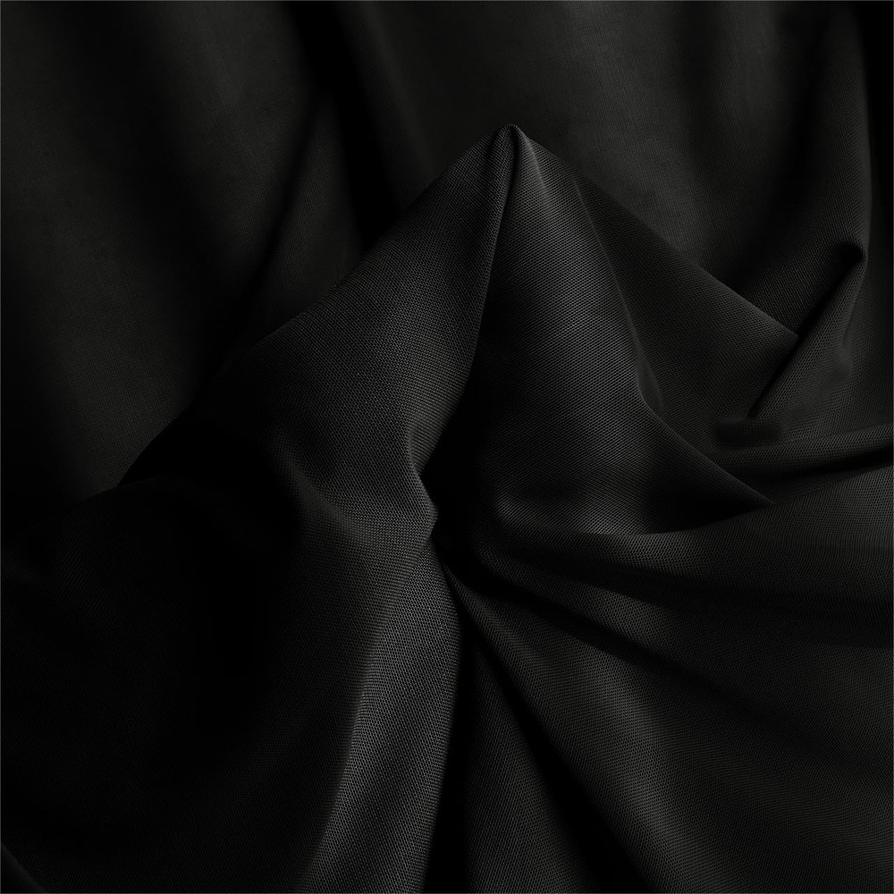 Black Mesh Fabric by The Yard 4-Way Stretch Fabric(60″ Wide), 1 Yard Nylon Sp…