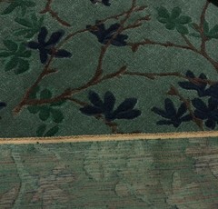 DONGHIA TRYST LIAISON BLUE FLORAL VINE LINEN VELVET UPHOLSTERY FABRIC BY YARD