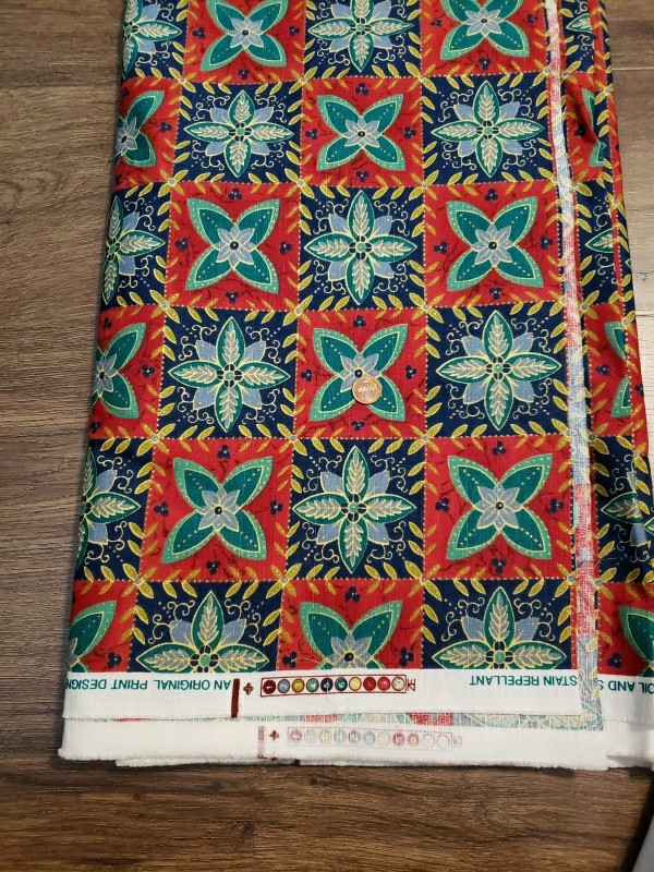BLOOMCRAFT Screen Print ANJU Collection Floral Fabric Stain Repellent 2.75 Yd 54