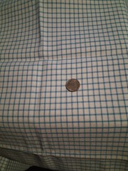 Blue And White Cotton Blend Checks/Plaid Fabric 45″ X 56″