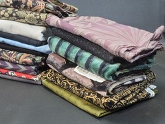 Vintage Lot of 24 lbs of Fabric Remnants Quarters Yards ~ 30 Different Patterns