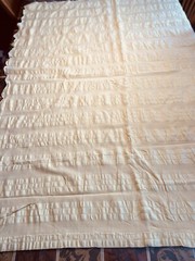 2.8ydX63″W yellow silky rayon-y synthetic wide shadow stripe seersucker fabric