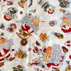Half Yard Vintage Alexander Henry Santa Fabric Cotton Print