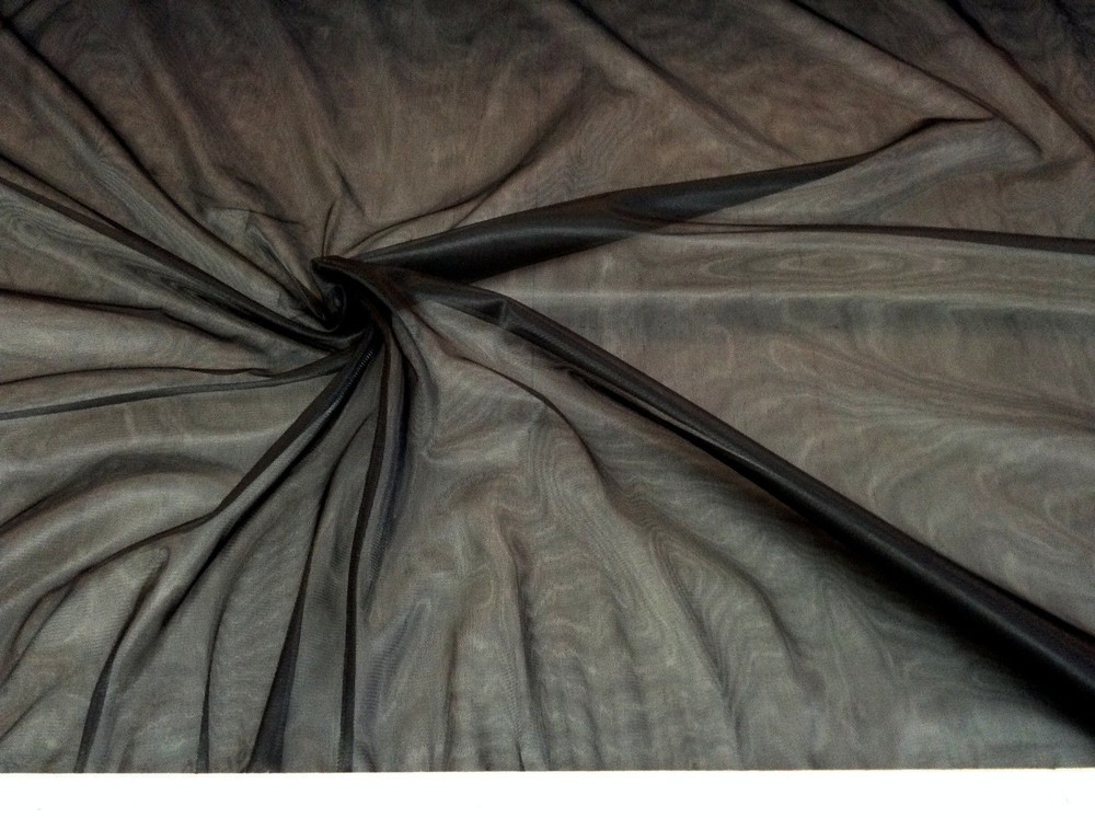 Discount Fabric nylon Tricot Black 15 denier Lustre SheerTM