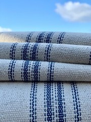 Grain Sack Fabric by the Yard, Ticking Fabric, French Country, Cottage Farmhouse
