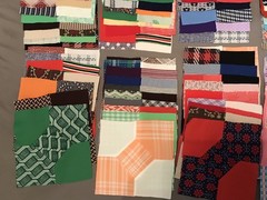 Set Of 130 Bowtie Pattern Quilting Pieces Multi Colors 7.5” Squares