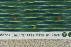 By 1/2 Yd, Tiny Hearts on Green & Blue Striped Cotton/Avlyn/Possibilities,P8203