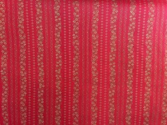 Cotton Fabric Christmas Floral Gold Metallic by 1/2 Yard