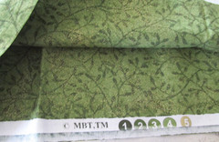 1 yard x 44″ Quilt Fabric MBT, TM Green Leaf Vines Dusting of Gold Shiny