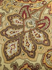 Vtg Waverly Inspirations Jacobean Flower Print Decorators Fabric 2.5 Yards X 45″