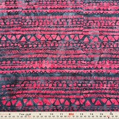 Blue & Fuchsia Pink Geometric BATIK Cotton Fabric by the HALF YARD 18″ x 44″