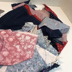 1 Pound 3 Ounces Assorted Fabric Scraps Leftover from Quilts