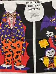 Vintage Halloween Vampire Costume Cut & Sew Fabric Panel Child