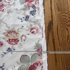 Ralph Lauren Garden Club White Pattern Fabric 58” X 58” Vintage Cottage core