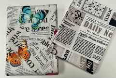 Butterfly & Newspaper Digital Print Fabric Home Decor Curtain Cushion 140cm Wide