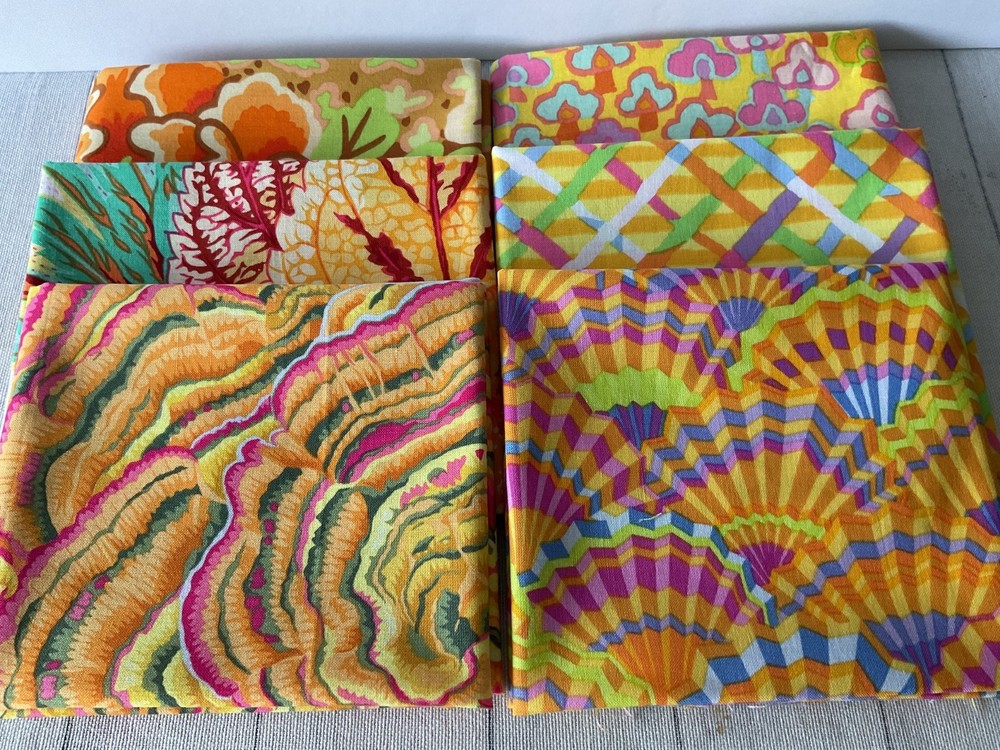 KaffeFasset Collective. 6 Fat Quarters in yellows. All fabrics are OOP.