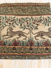 Jacobean Tree Cheetah Tapestry Chenille Upholstery Fabric Heavy 2 yards Safari