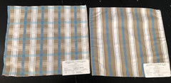 MANUEL CANOVAS Cabourg & Carreau Cabourg in Taupe, Bleu Striped Fabric Samples