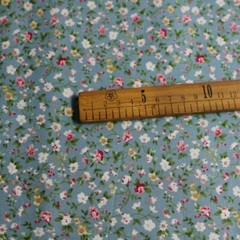 1Yard*147cm Grey Blue Elegant Floral Cotton Fabric Printed Calico Cotton Poplin