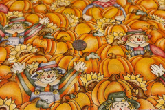 Autumn* Pumpkins * Scarecrows * Marcus Brothers Textiles *100% Cotton* 8″ x 21″