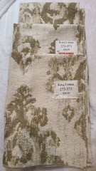 3 PCS Brown Cream Fabric Upholstery Samples Brocade Type Design 18″ X 23 1/2″