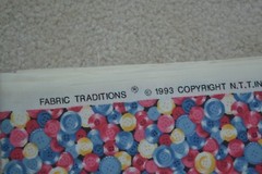By 1/2 Yd, Vintage/Pink Blue Yellow Buttons Quilt Cotton/Fabric Traditions,M7662