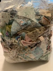 Grab Bag Of Vintage Fabric Scraps And Pieces/ 2 Lbs