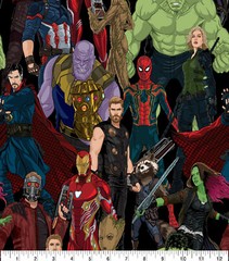 FAT QUARTER MARVEL AVENGERS INFINITY WAR FABRIC COMIC SUPERHERO QUILTING FQ