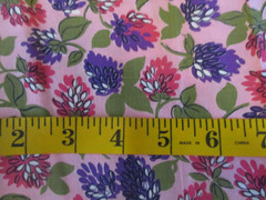 3-1/4 YDS VINTAGE 1960’S THISTLE FLOWERS ON PINK 36″ INCHES WIDE OOP