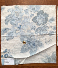 Blithfield LEE JOFA Parnham Blue 16 1/2 x 17 1/4″ Floral Fabric Sample pc 1