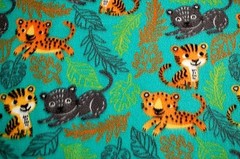 BTY NEW BABY GOLD & GREY BENGAL TIGER JUNGLE CATS FLEECE FABRIC 1 YD 60×36″