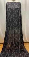100% Silk Georgette Black Soft Purple Speckle Fabric 2.75 Yds Long 46″ Wide