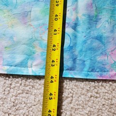 Pastel Blue Pink Yellow Watercolor Tie-Dye Fabric w/ Cats Craft Quilt 54 x 43in