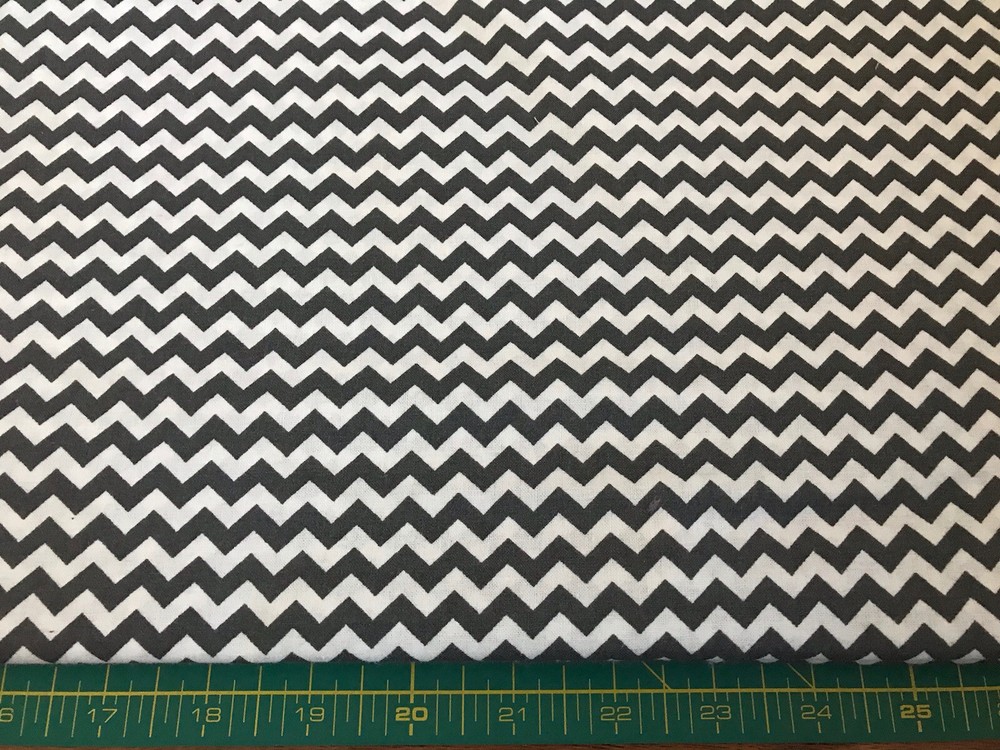 Small Chevron Gray 100% cotton fabric sold by the yard #503