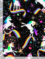 Unicorn Fabric Unicorns Half-Yard Space Silver Cotton Timeless Treasures CM8845