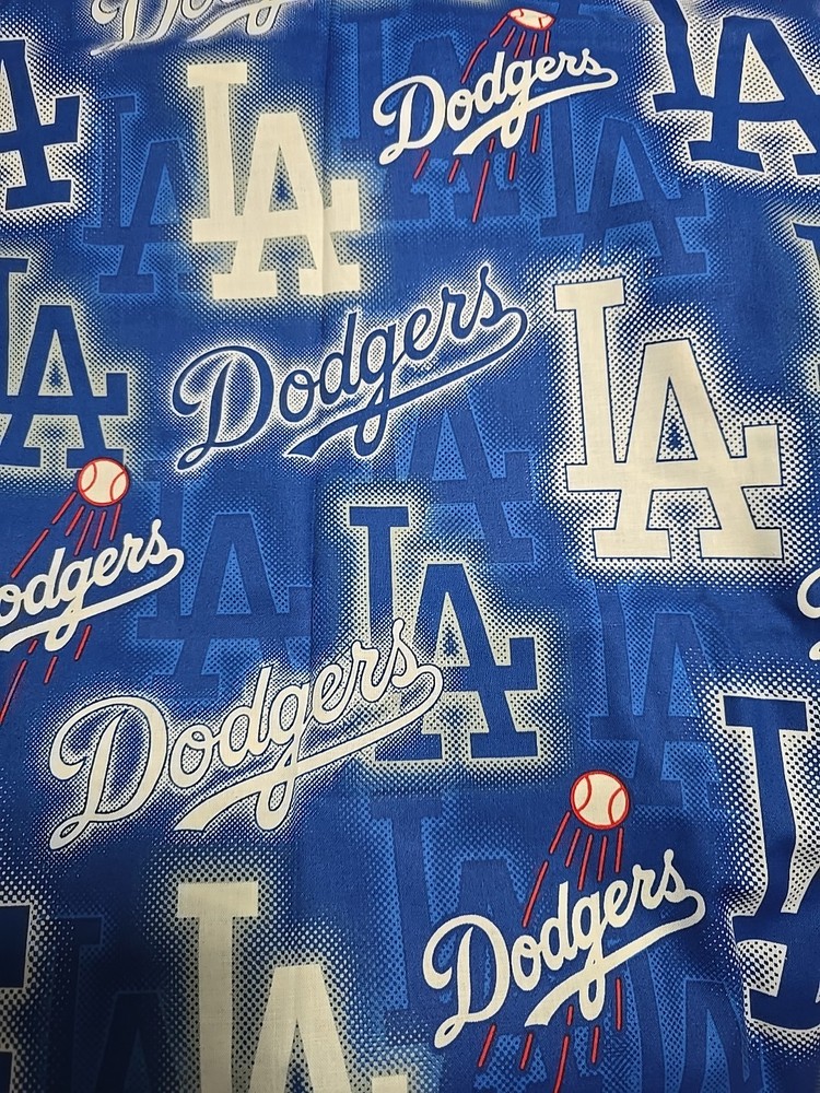 Los Angeles Dodgers Blue Crew Fabric Cotton 1 Yard 44 ” Wide