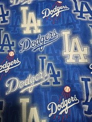 Los Angeles Dodgers Blue Crew Fabric Cotton 1/2 Yard 44 ” Wide